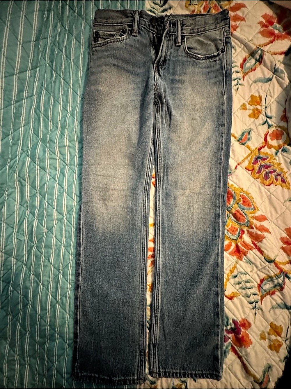 Abercrombie The Aid Slim Straight boys Size 14 Blue Jeans Good